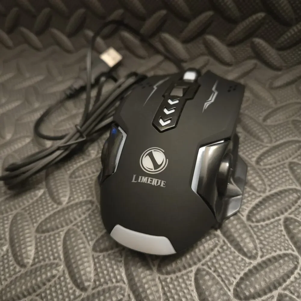 LIMEIDE V7 Wired Gaming Mouse USB Optical 4 DPI Adjustable Black New No Box